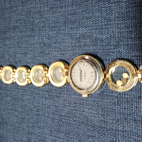 POV Bracelet Watch in Gold with clear crystals. main image 5